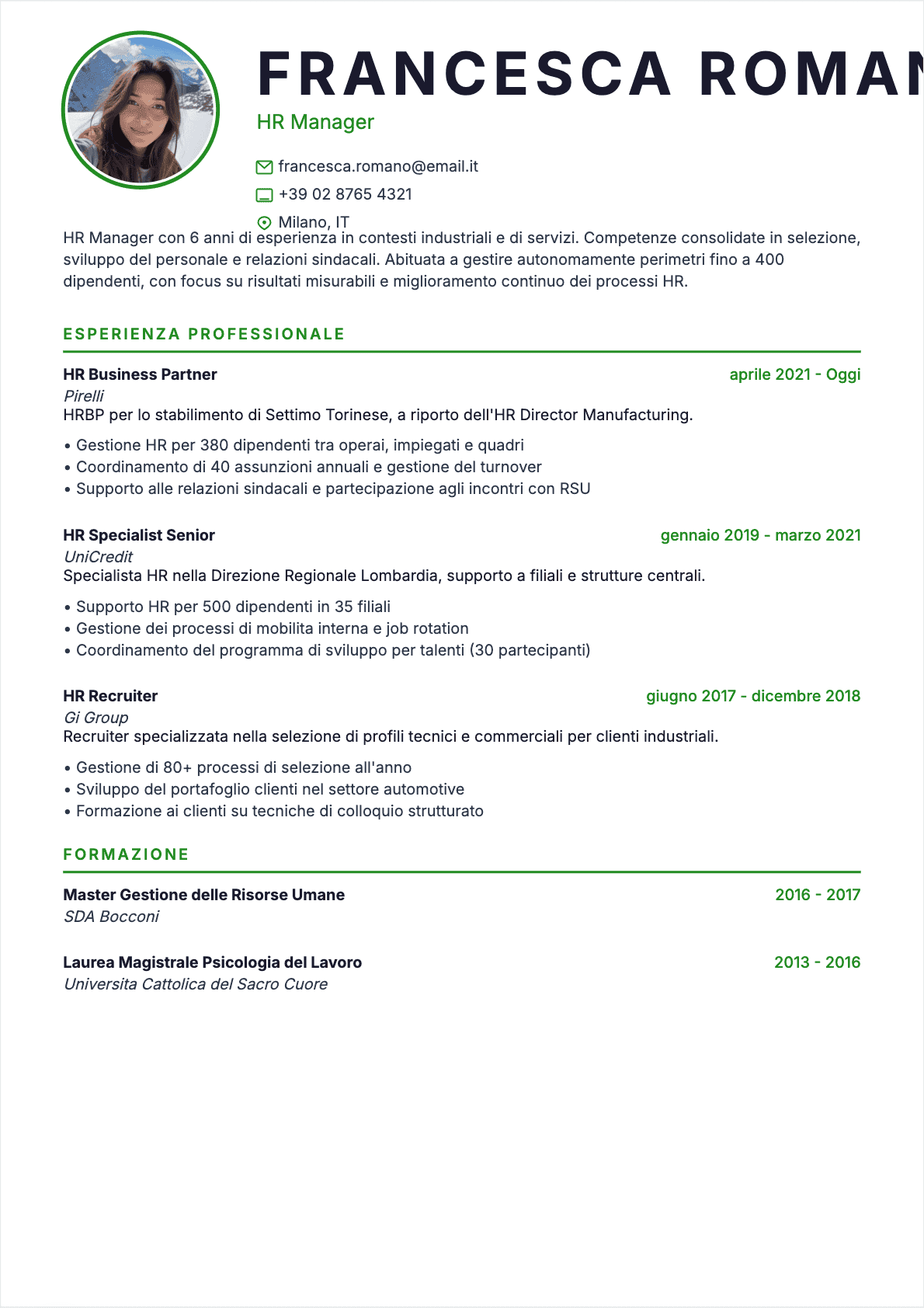 CV Hr Manager - Confirmé CV Hr Manager Confirmé - CV Hr Manager