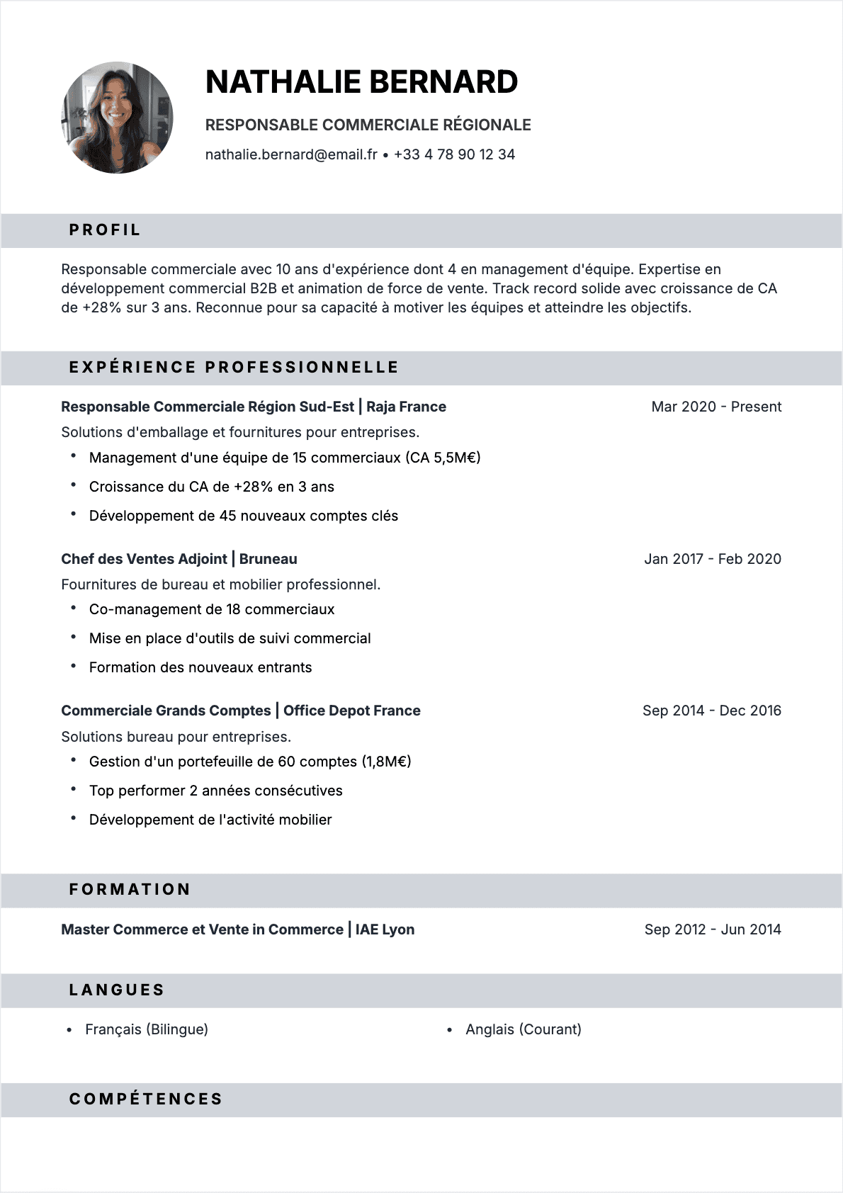 CV Responsable commercial - Confirmé CV Responsable commercial Confirmé - CV Responsable commercial