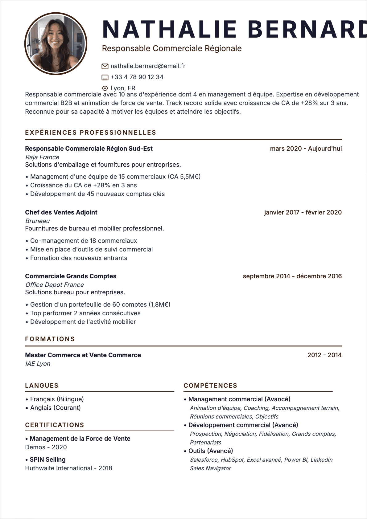 CV Responsable commercial - Confirmé CV Responsable commercial Confirmé - CV Responsable commercial