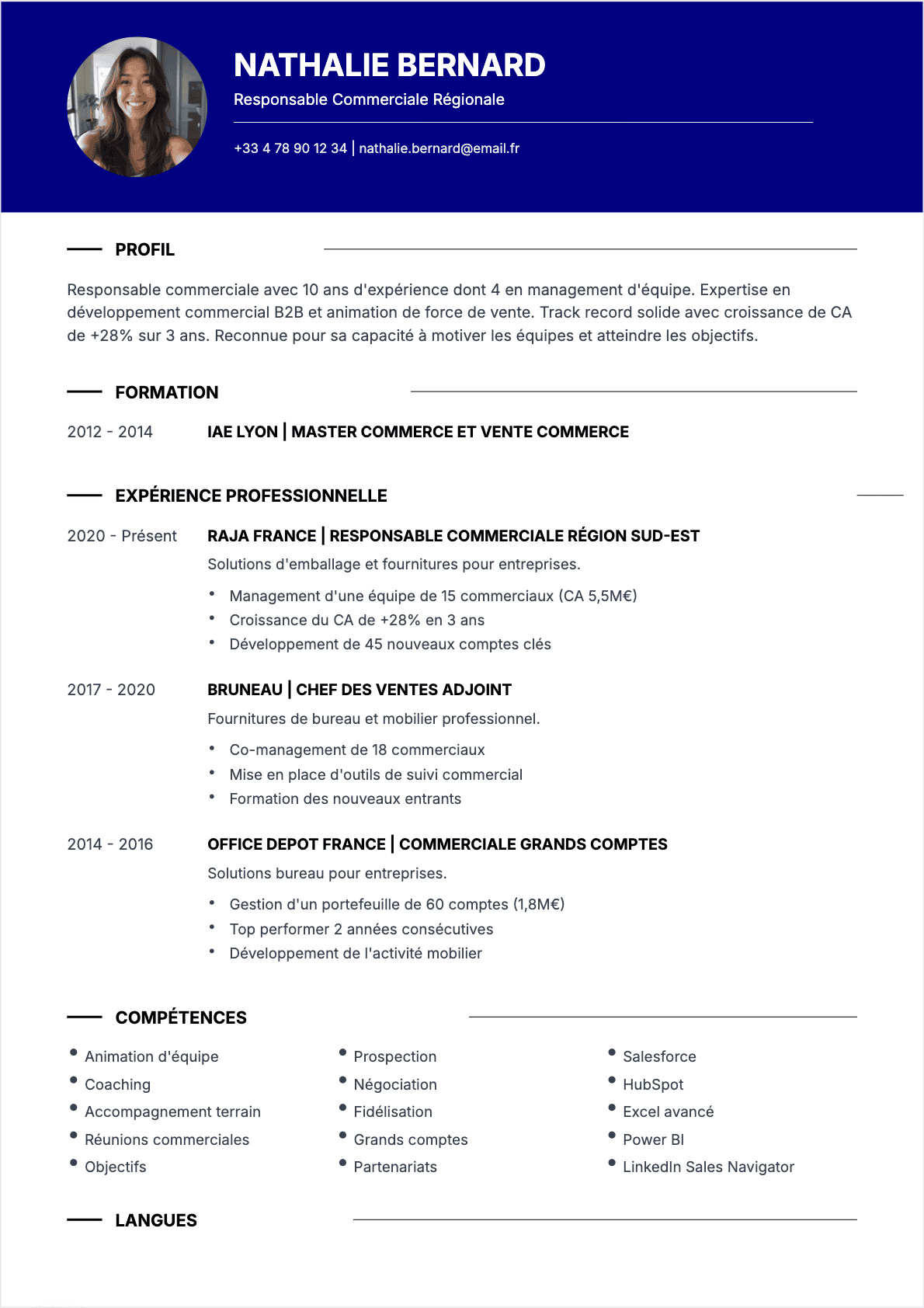 CV Responsable commercial - Confirmé CV Responsable commercial Confirmé - CV Responsable commercial