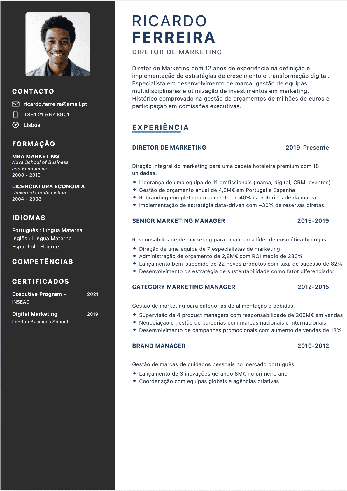 CV Responsável de marketing - Senior CV Responsável de marketing Senior - CV Responsável de marketing