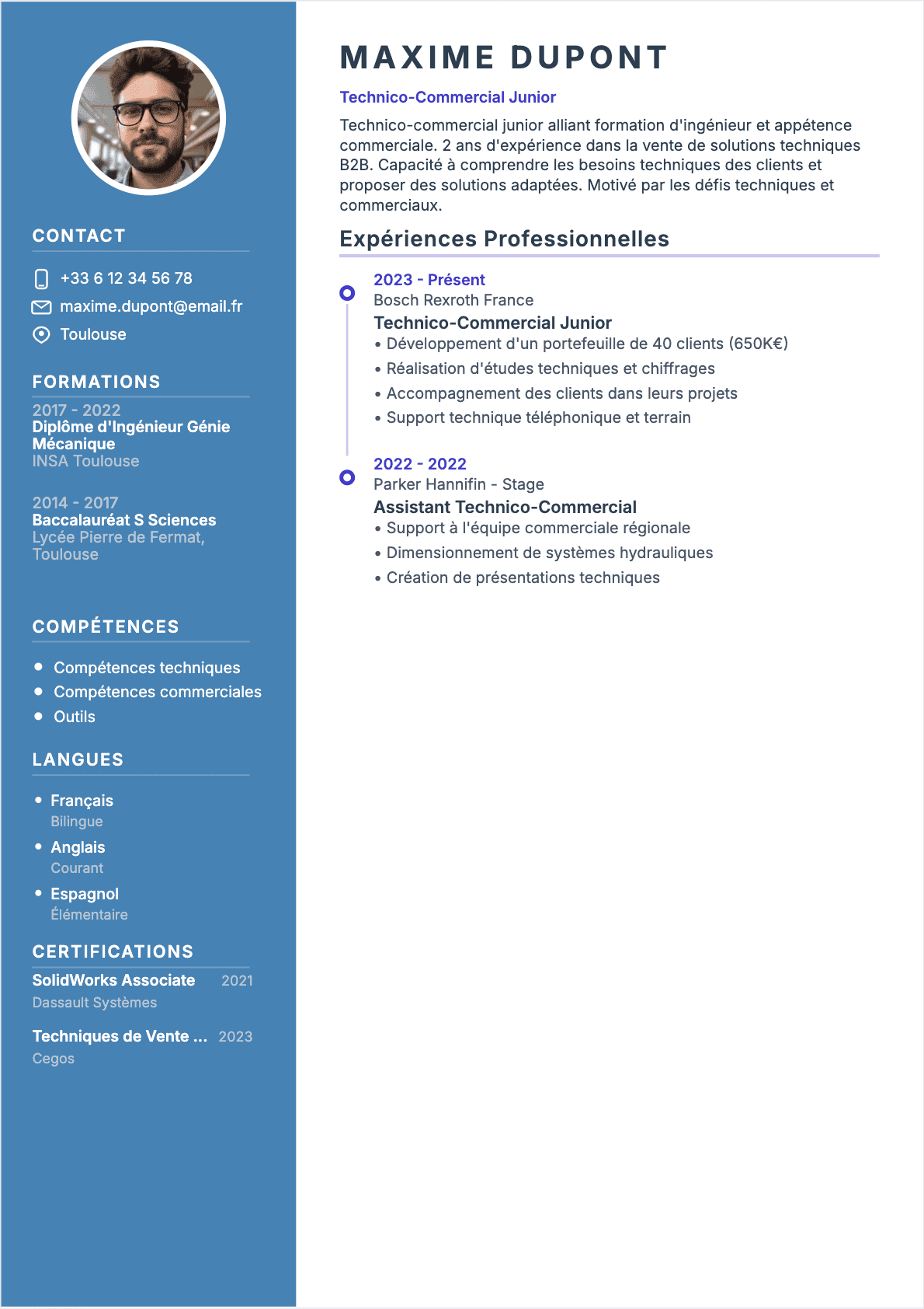 CV Technico-commercial - Junior CV Technico-commercial Junior - CV Technico-commercial