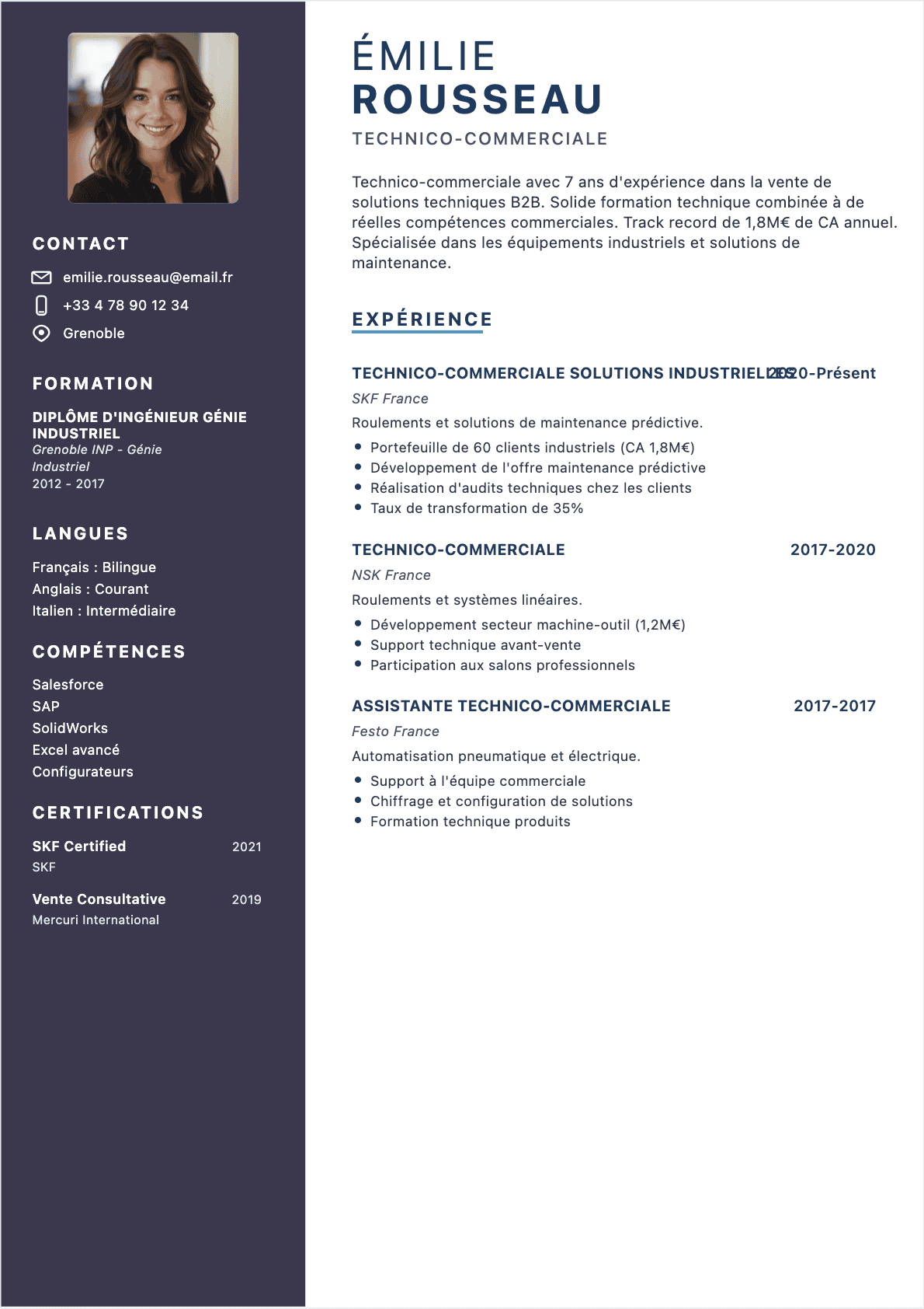 CV Technico-commercial - Confirmé CV Technico-commercial Confirmé - CV Technico-commercial