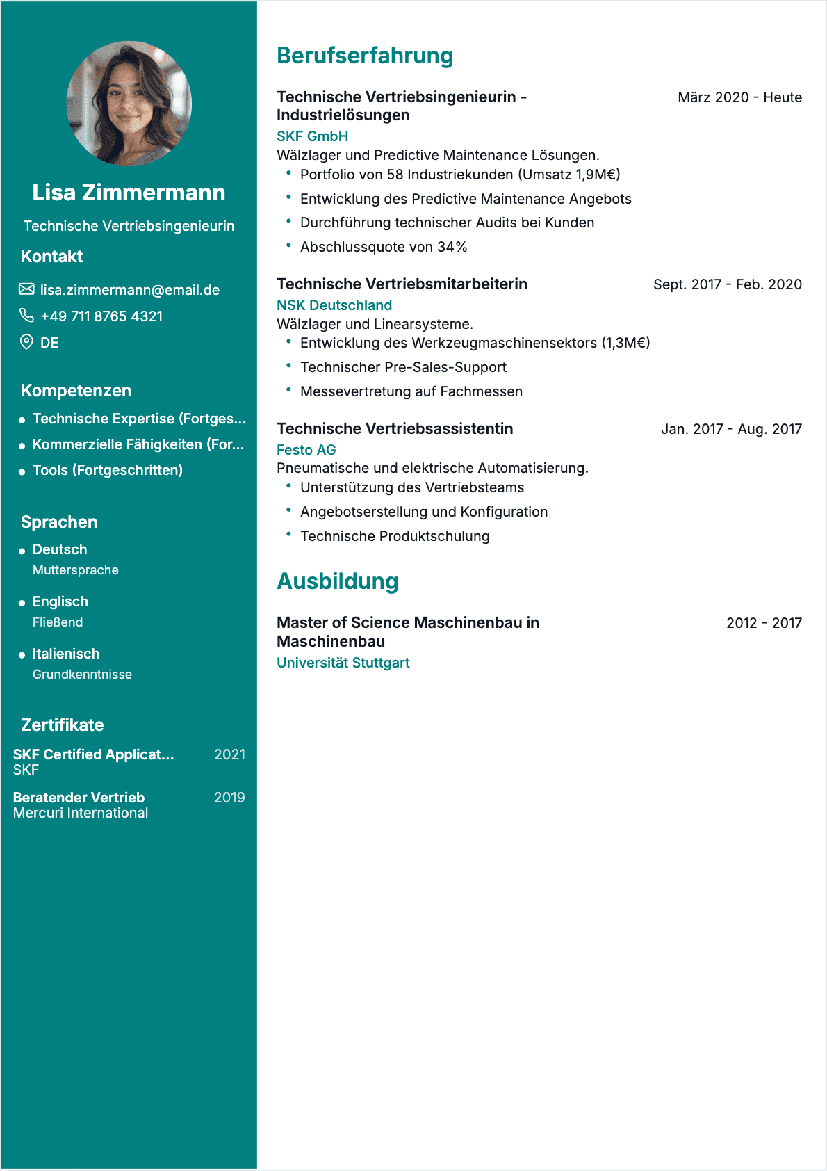 Technical Sales Lebenslauf - Confirmé CV Technical Sales Confirmé - Technical Sales Lebenslauf
