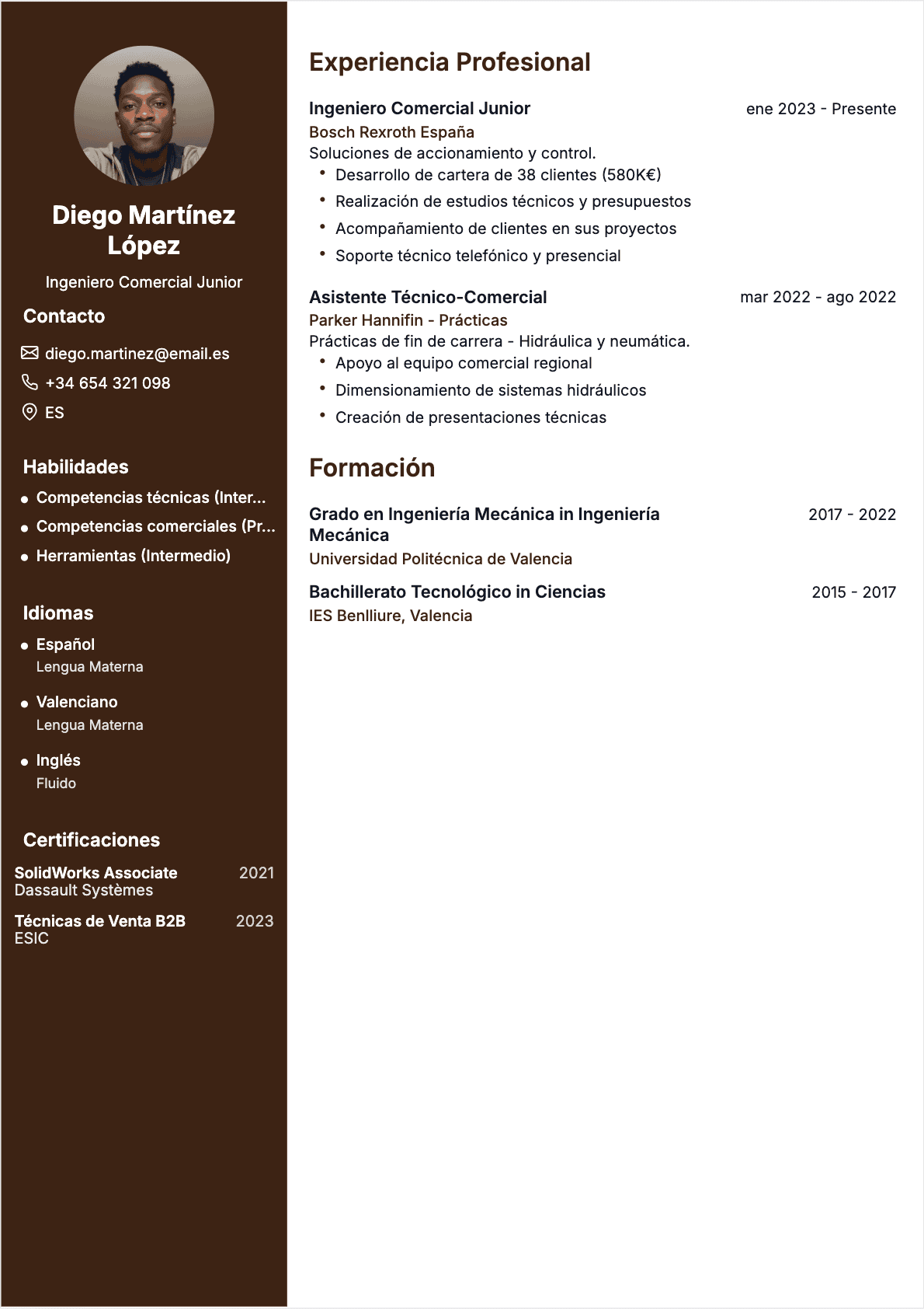 CV Technico Comercial - Junior CV Technico Comercial Junior - CV Technico Comercial