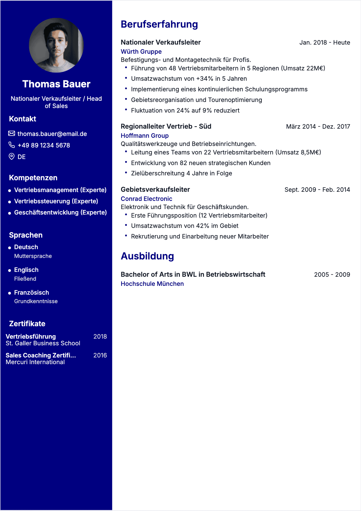 Verkaufsleiter Lebenslauf - Senior CV Verkaufsleiter Senior - Verkaufsleiter Lebenslauf