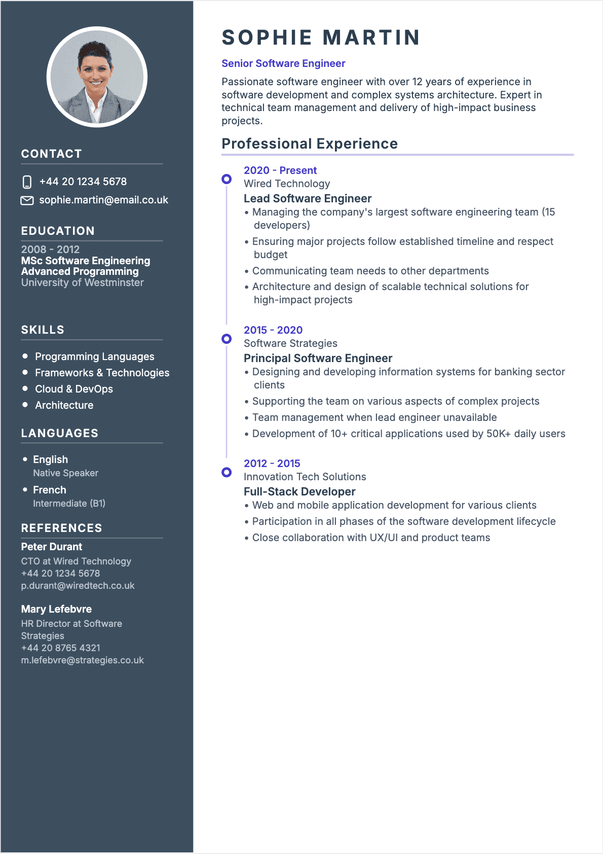 Template CV pulse - Modèle professionnel optimisé ATS