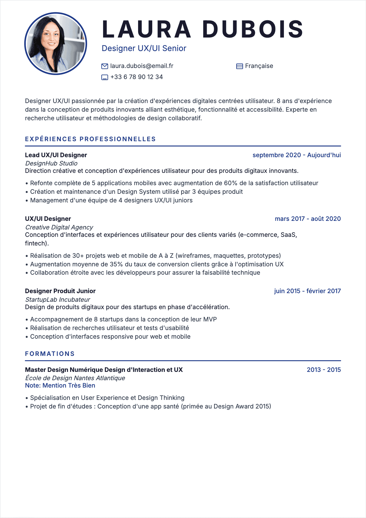 Cv Example Createurs CVtoWork: Créateur de CV IA | 50+ Modèles ATS