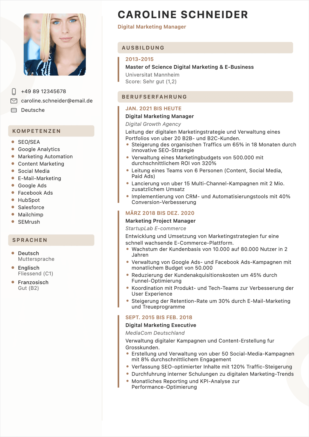 Brief Focus - ATS-optimierte professionelle Anschreiben-Vorlage