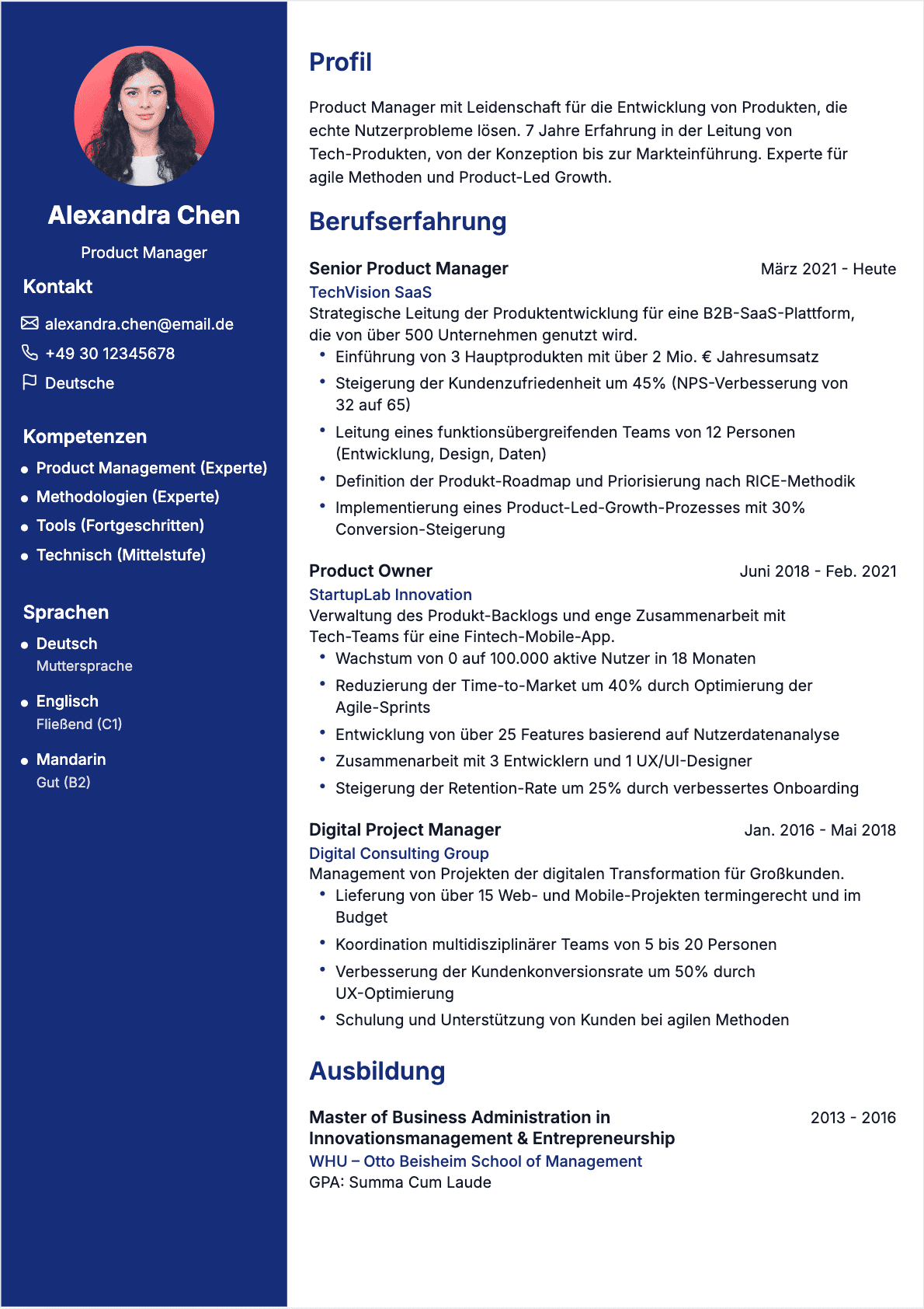 Brief Zenith - ATS-optimierte professionelle Anschreiben-Vorlage