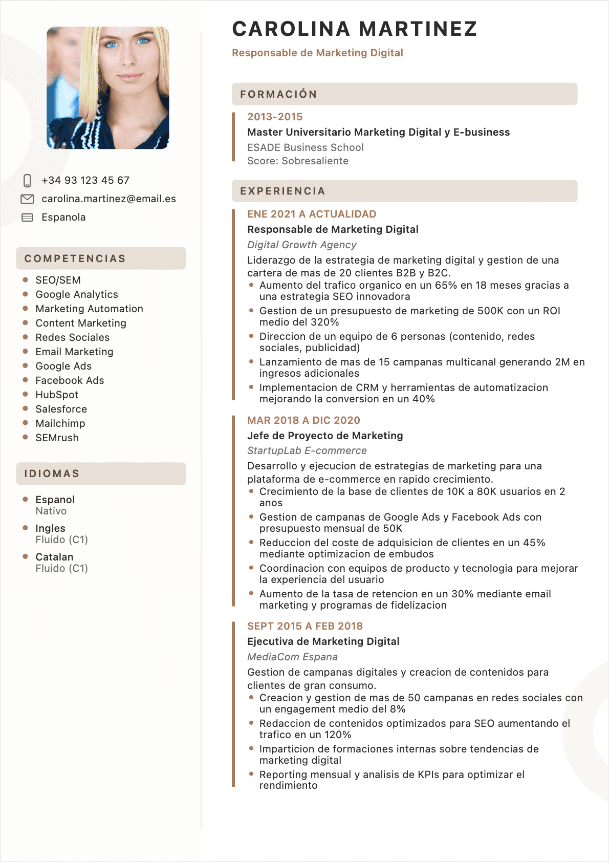 Carta Focus - Plantilla de carta de presentación profesional optimizada ATS