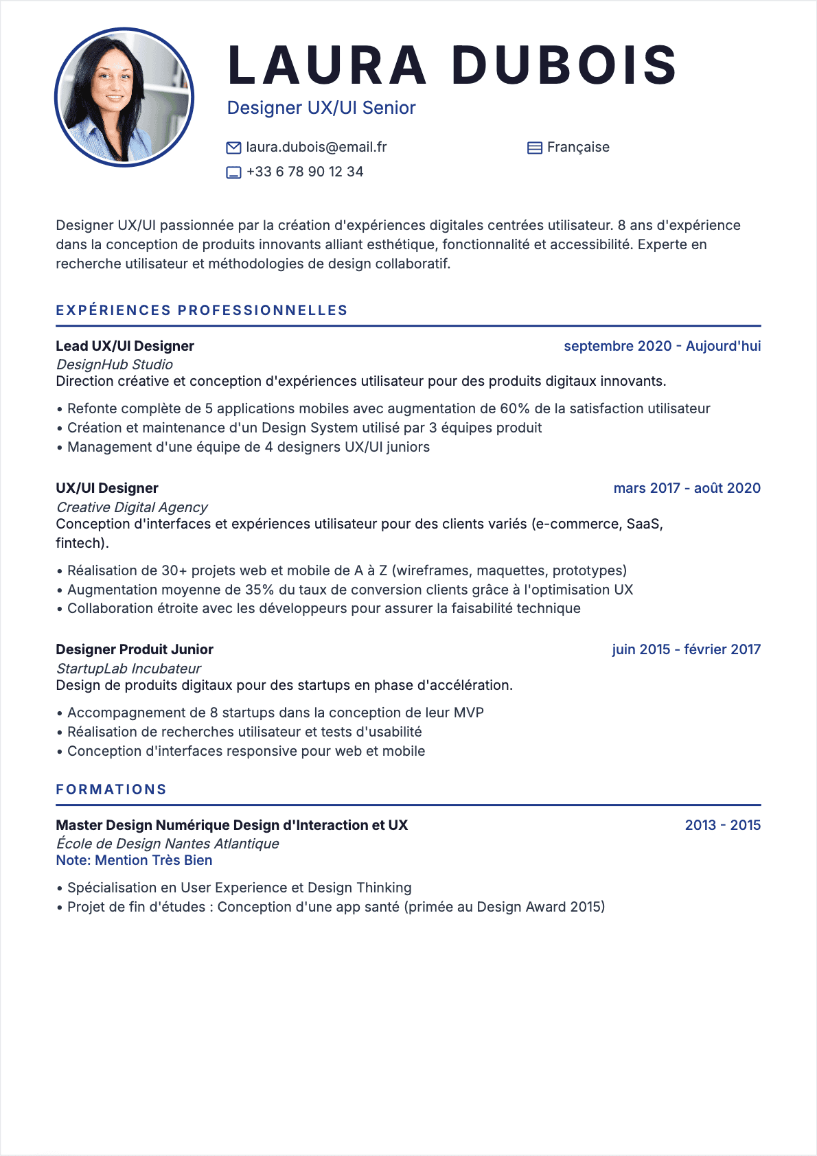 Template CV atlas - Modèle professionnel optimisé ATS