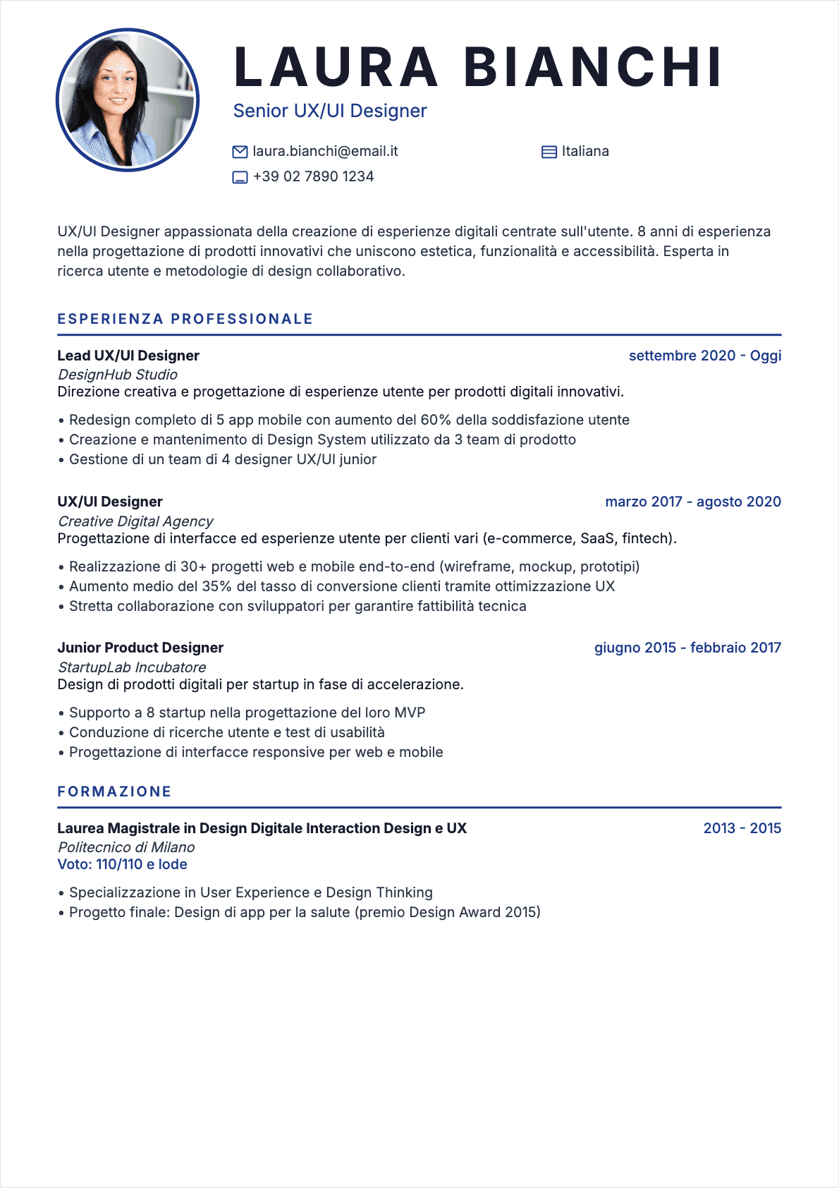 Lettera Atlas - Modello di lettera di presentazione professionale ottimizzato per ATS