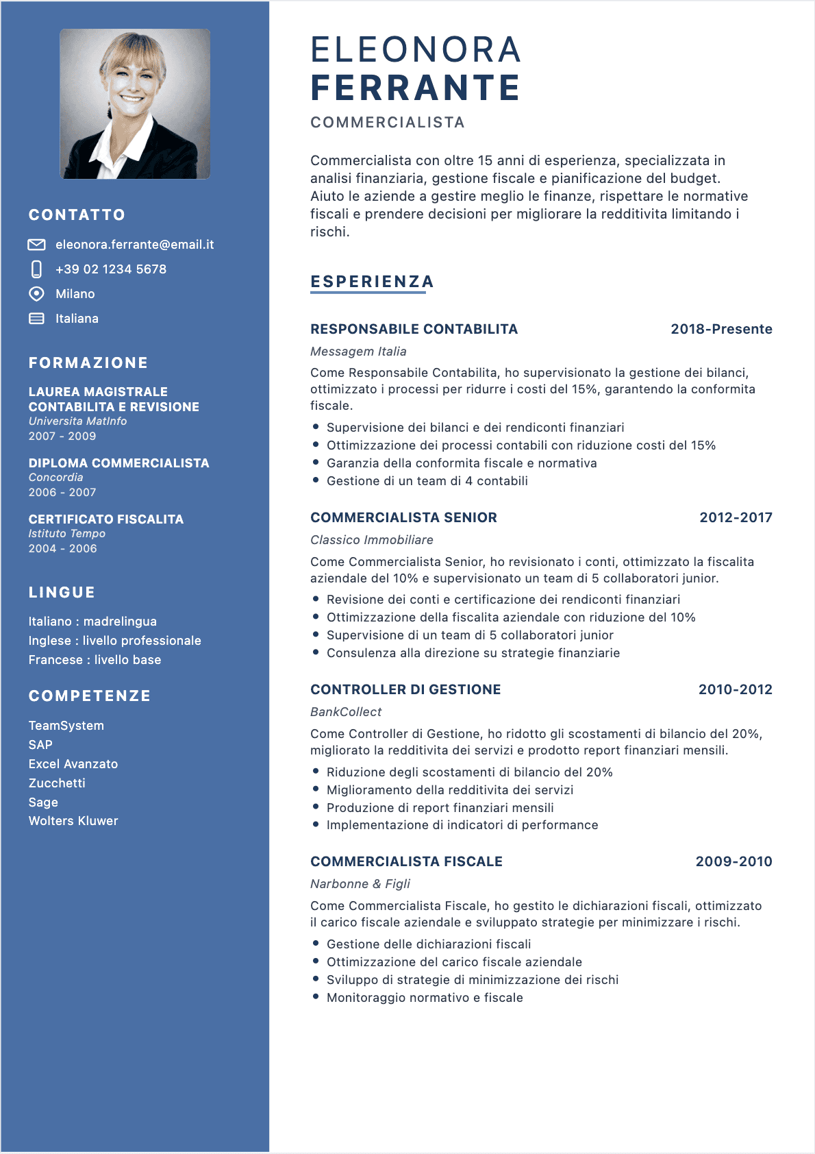 Lettera Flow - Modello di lettera di presentazione professionale ottimizzato per ATS